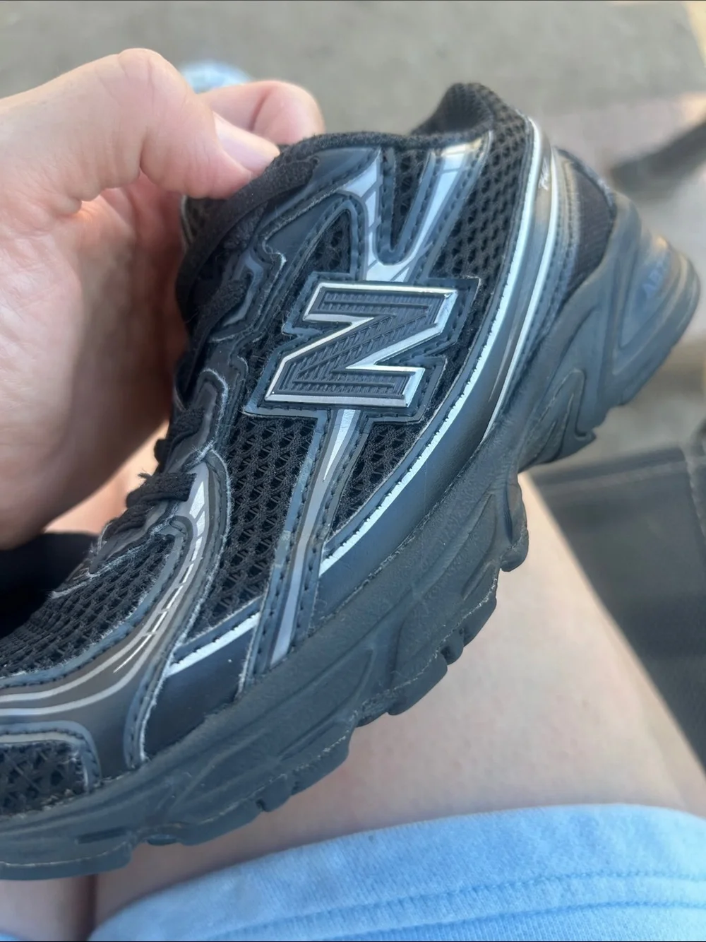 New Balance Kids Black and Silver Athletic Sneaker